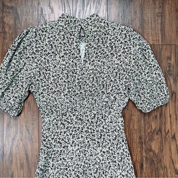 Ghost London • Luella Dress midi puff sleeve Sophie leaf print rayon - Picture 12 of 13